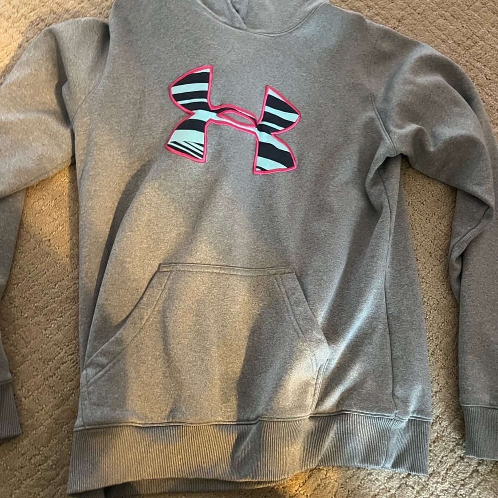 Under Armour Gray Hoodie with Striped Lining